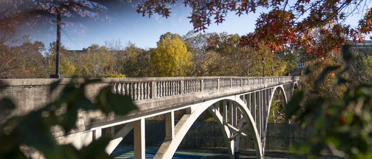 Image of foot bridge between Wilson Field and campus